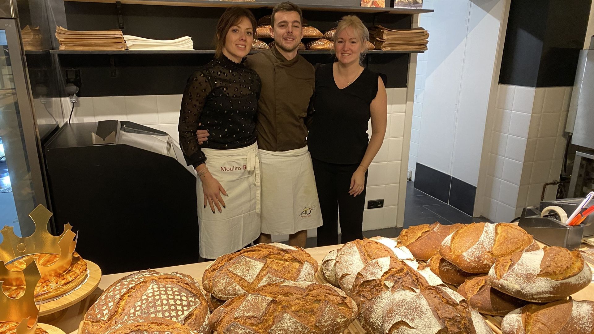 L’équipe de la nouvelle boulangerie de Remicourt.