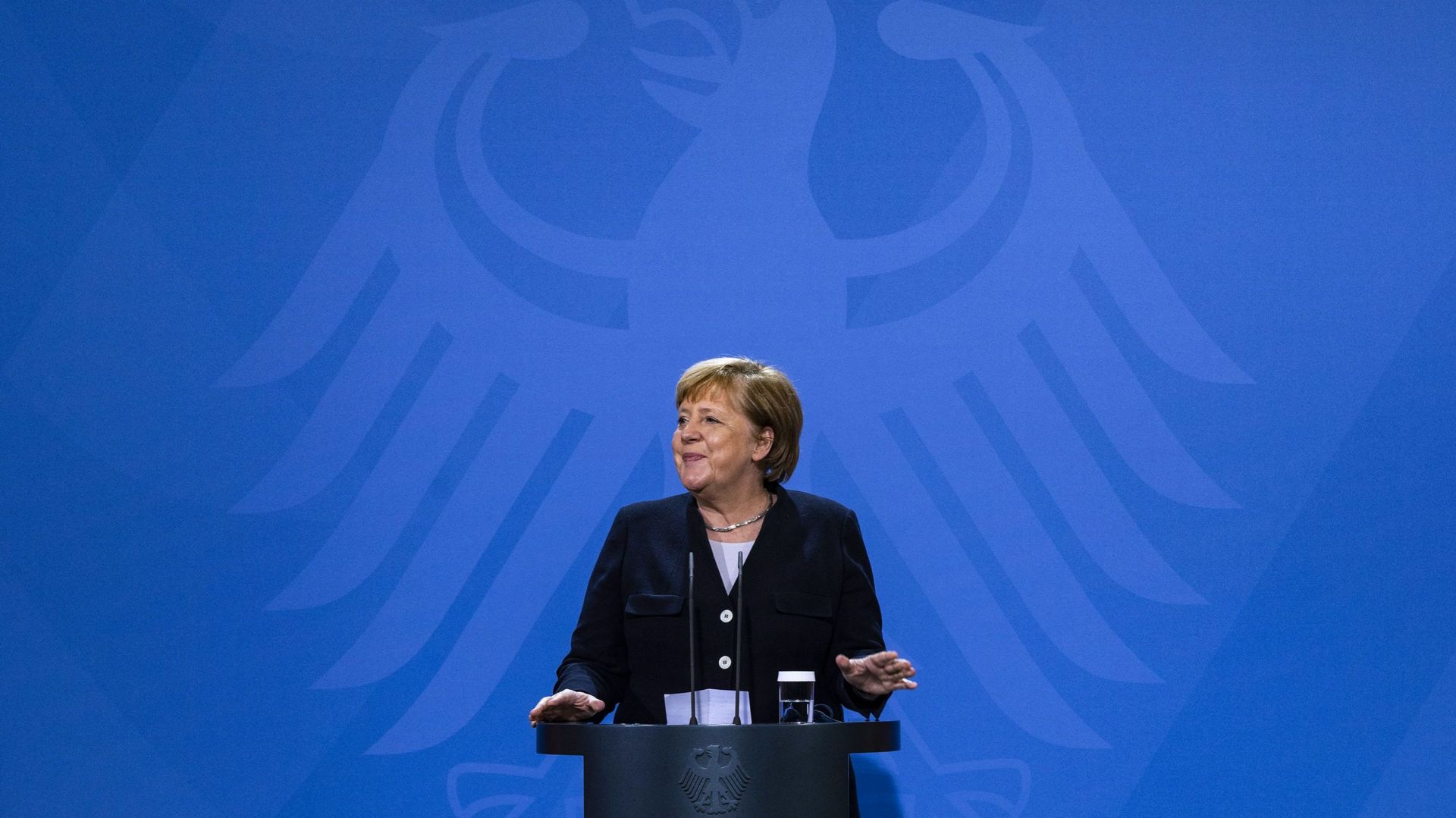 Angela Merkel le 8 décembre 2021 à Berlin 