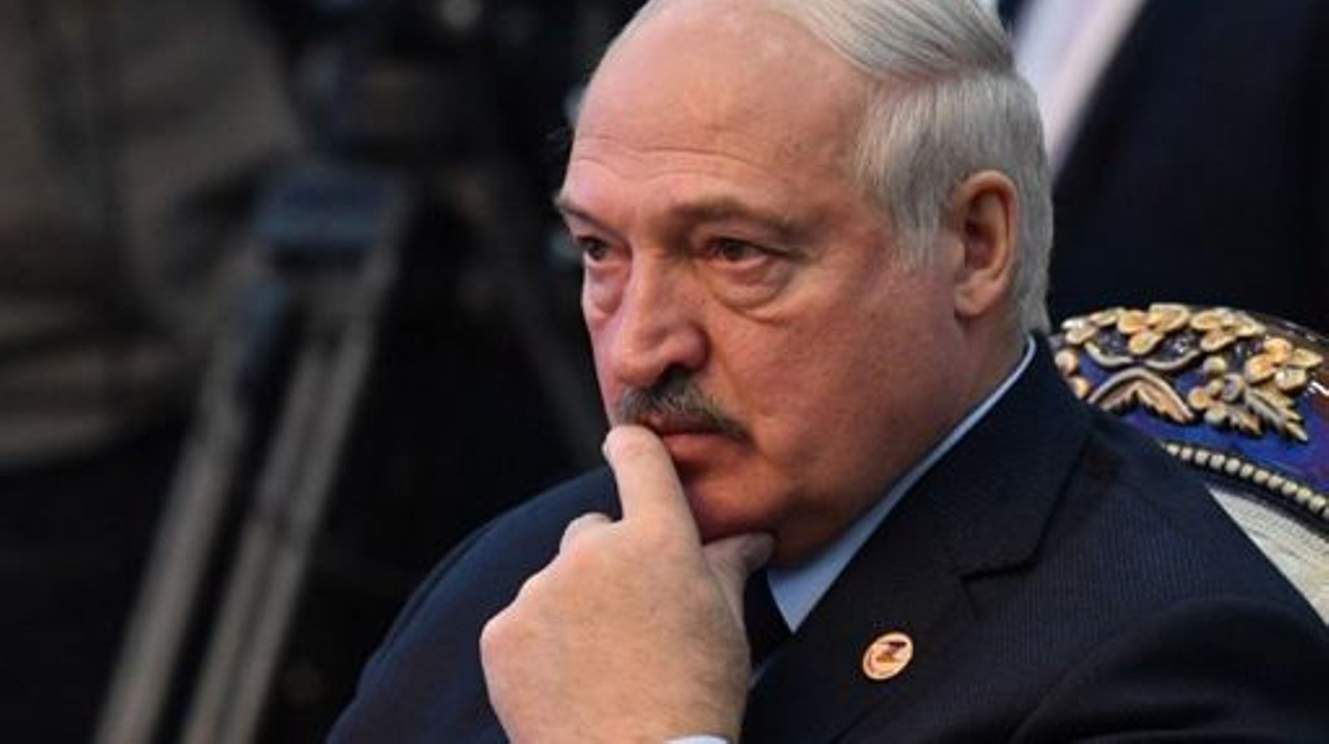 Belarus President Alexander Lukashenko attends the Supreme Eurasian Economic Council meeting at the Congress Hall in Bishkek on December 9, 2022.   VYACHESLAV OSELEDKO / AFP