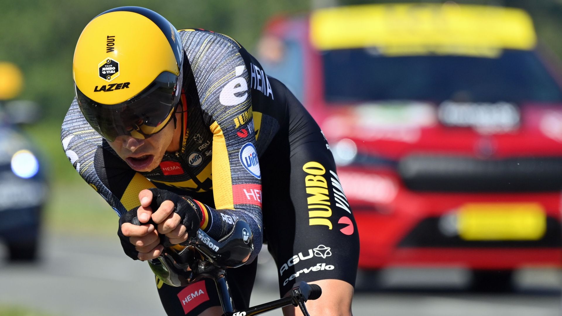 Wout van Aert lors du chrono du Tour de France.
