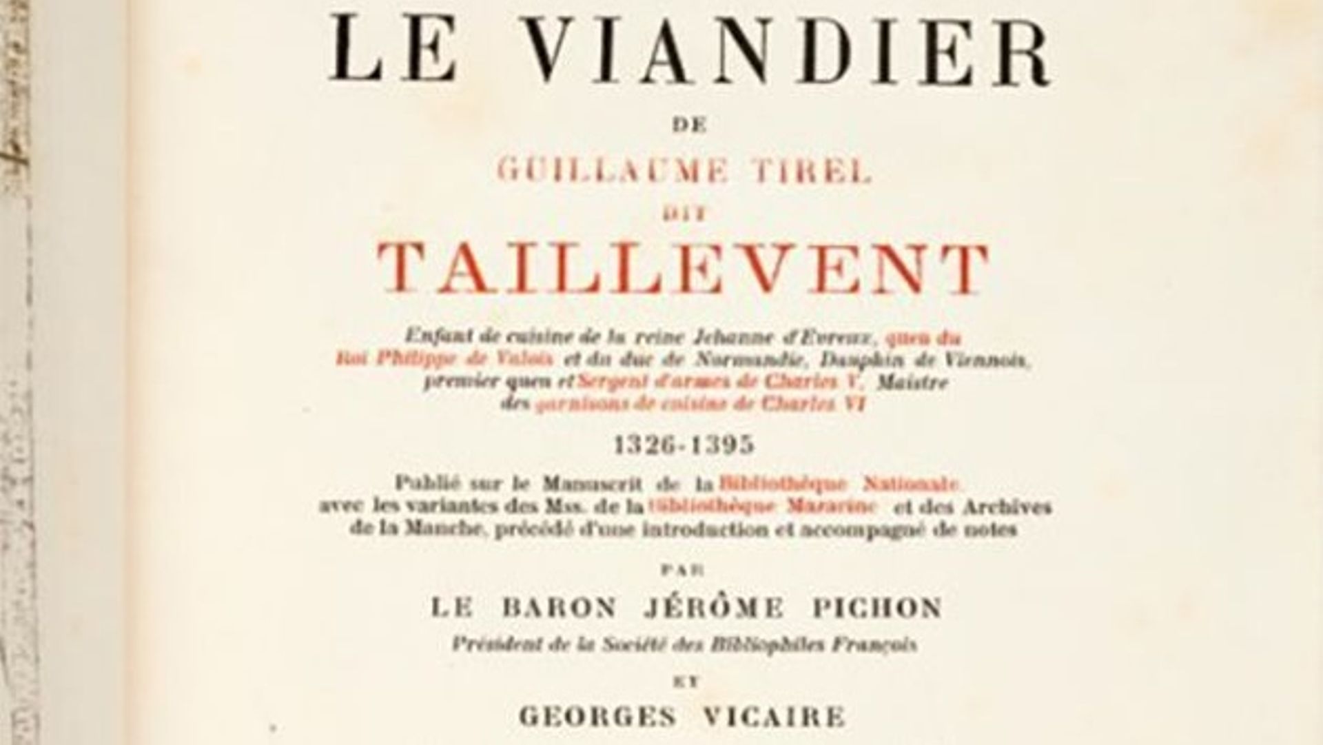 Le "Viandier" de Taillevent, est mis aux enchères jeudi par la maison Christie's à Paris.