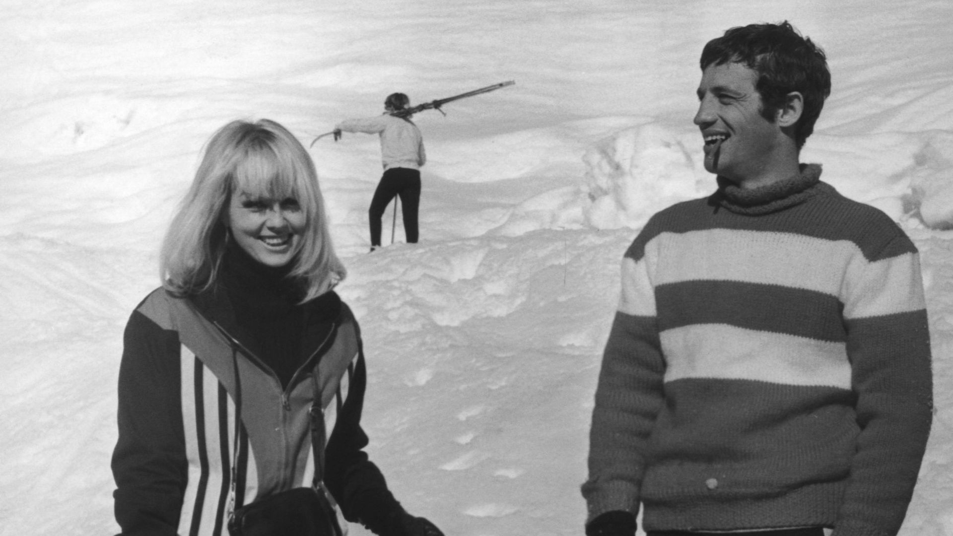 Avec Jean-Paul Belmondo sur le tournade de "Tendre voyou" à Megève en 1966