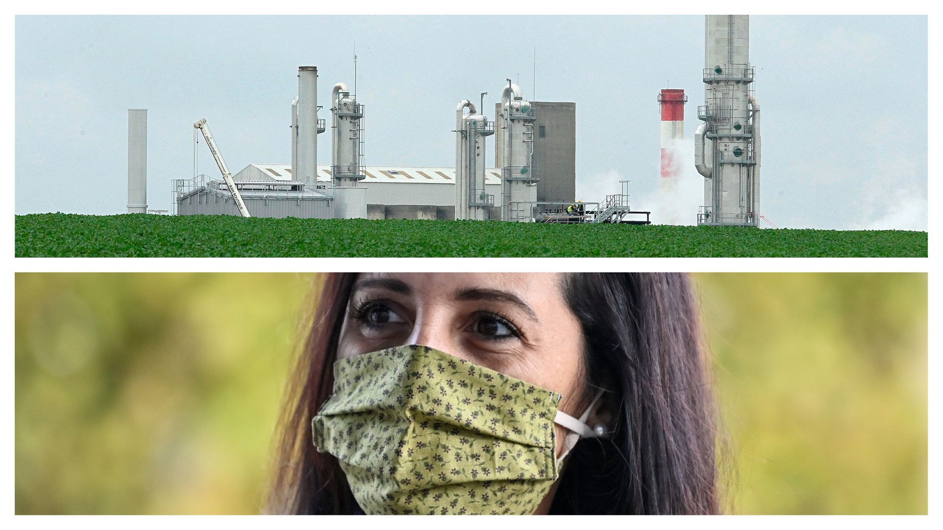La ministre de l'Environnement et du Climat Zakia Khattabi (Ecolo) et raffinerie à Pomacle-Bazancourt, en France, en 2011 (illustration)