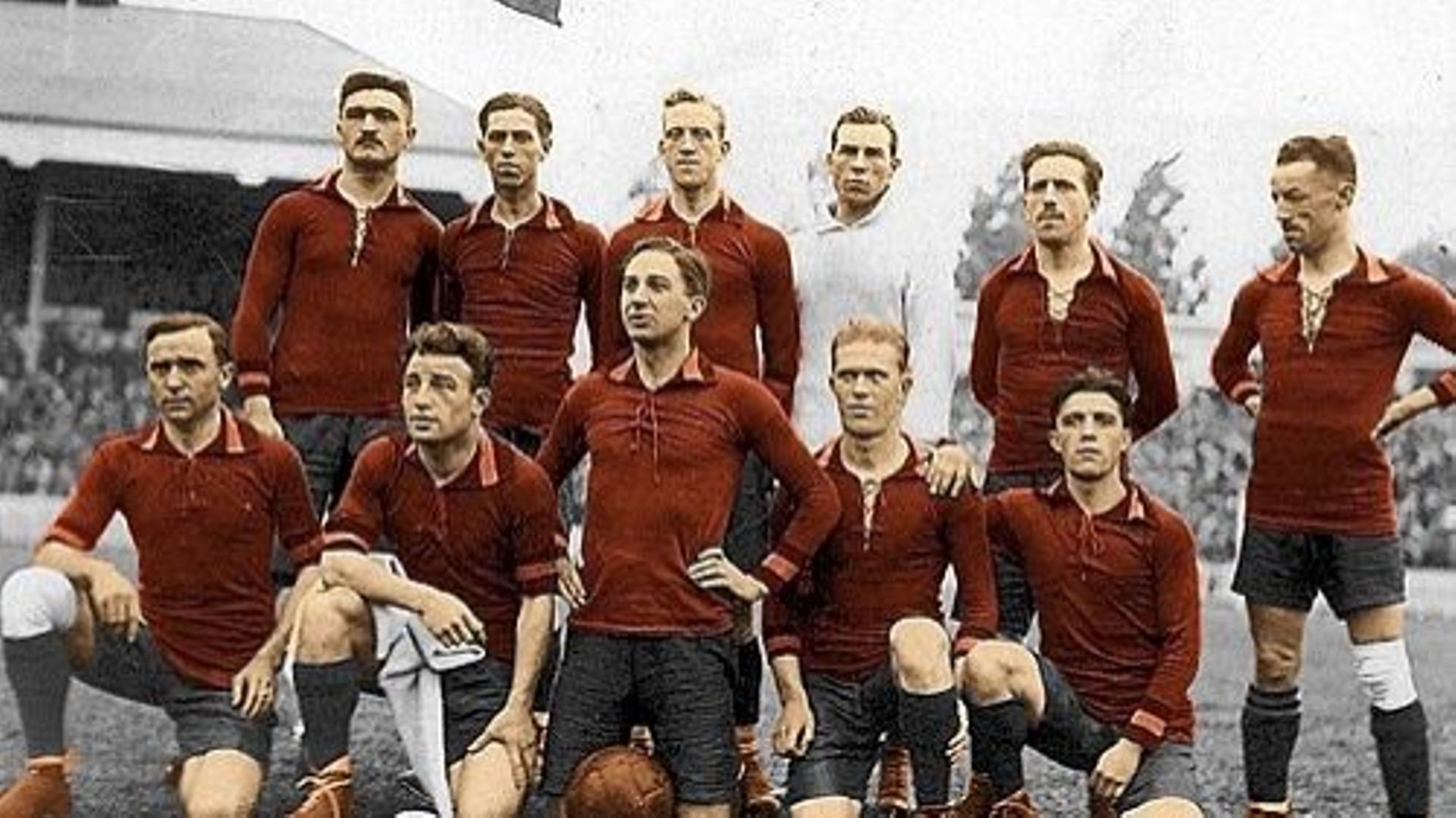 L'équipe belge qui joue la finale des JO 1920
