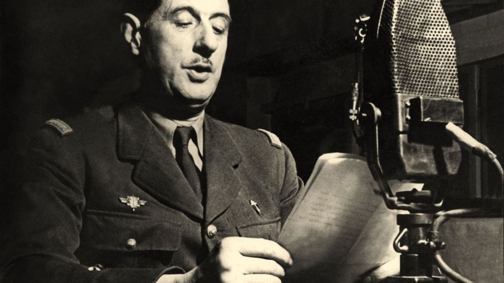 Charles de Gaulle au micro de la BBC à Londres
