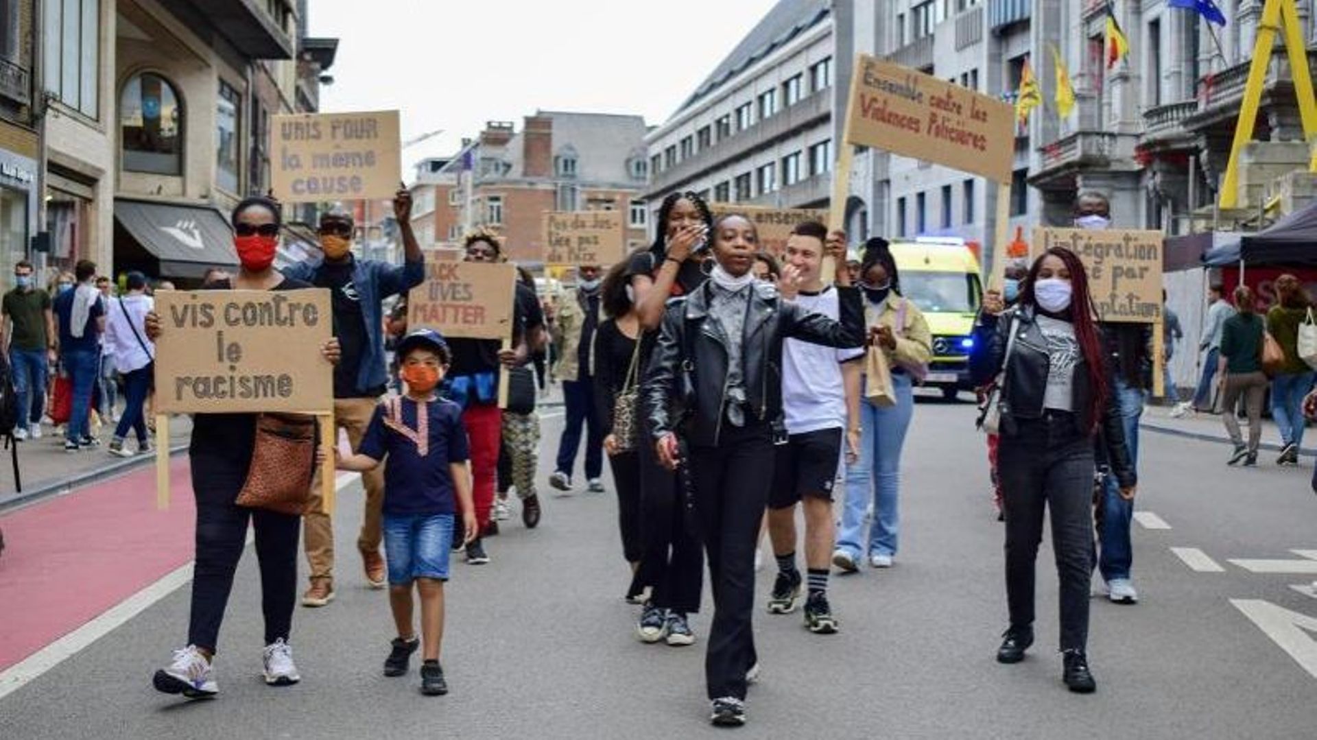 Manifestation contre le racisme à Namur le 11 juillet 2020.