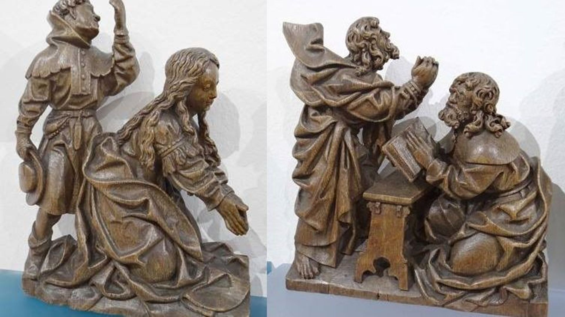 Les statues du 16ème siècle faisait partie d'un retable en bois