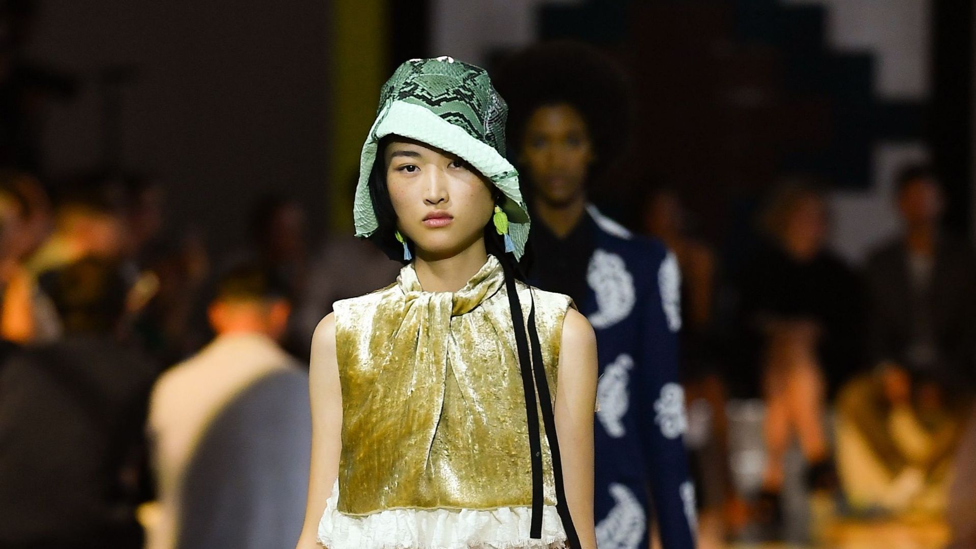 La maison Prada a présenté sa nouvelle collection printemps-été 2020 lors de la Fashion Week de Milan, le 18 septembre 2019.