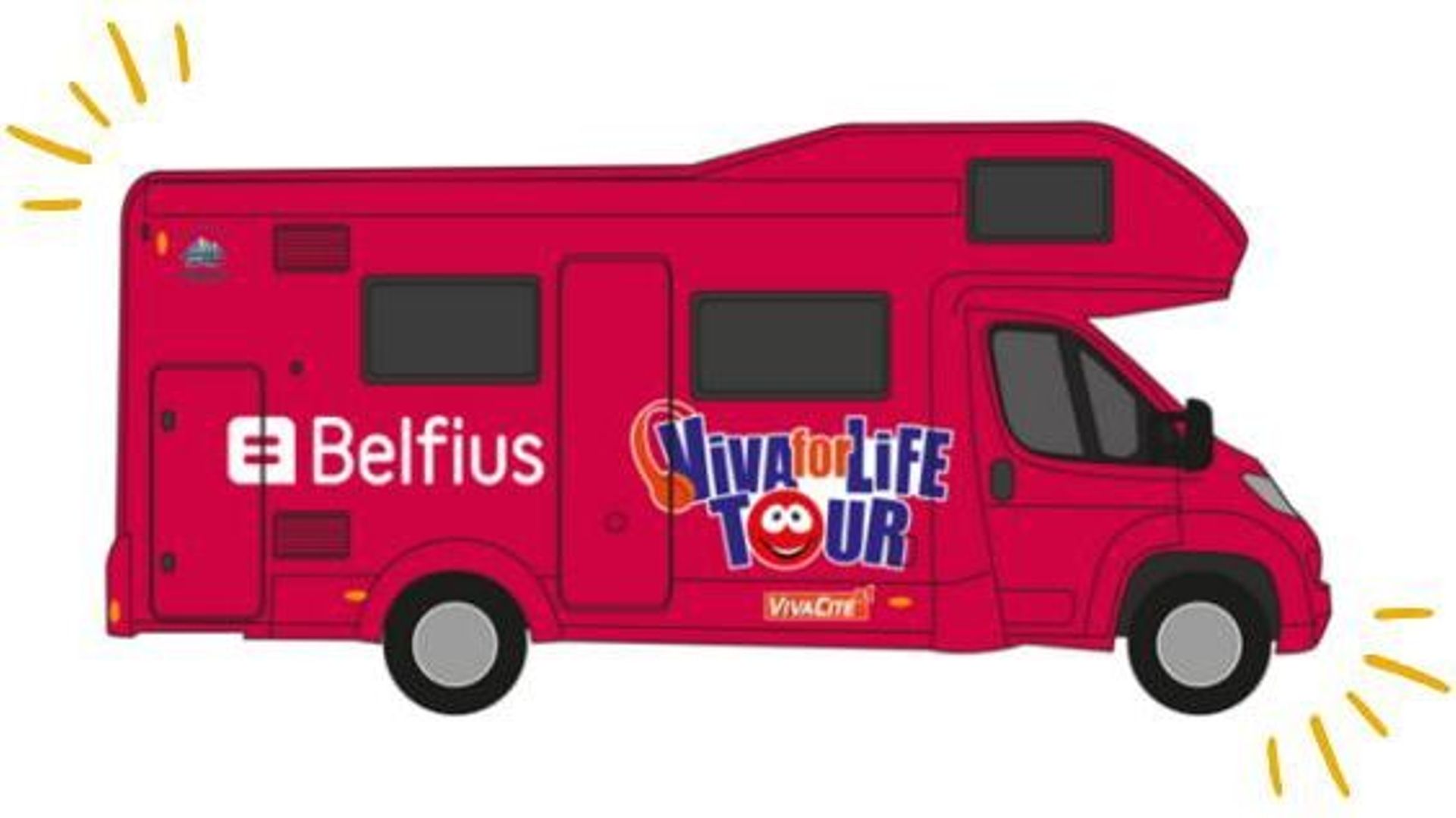 Le motorhome du Belfius Viva for Life Tour