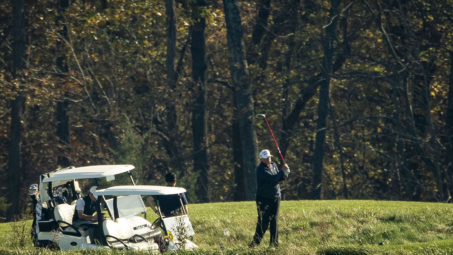 Donald Trump au golf à Sterling en Virginie le 7 novembre 2020