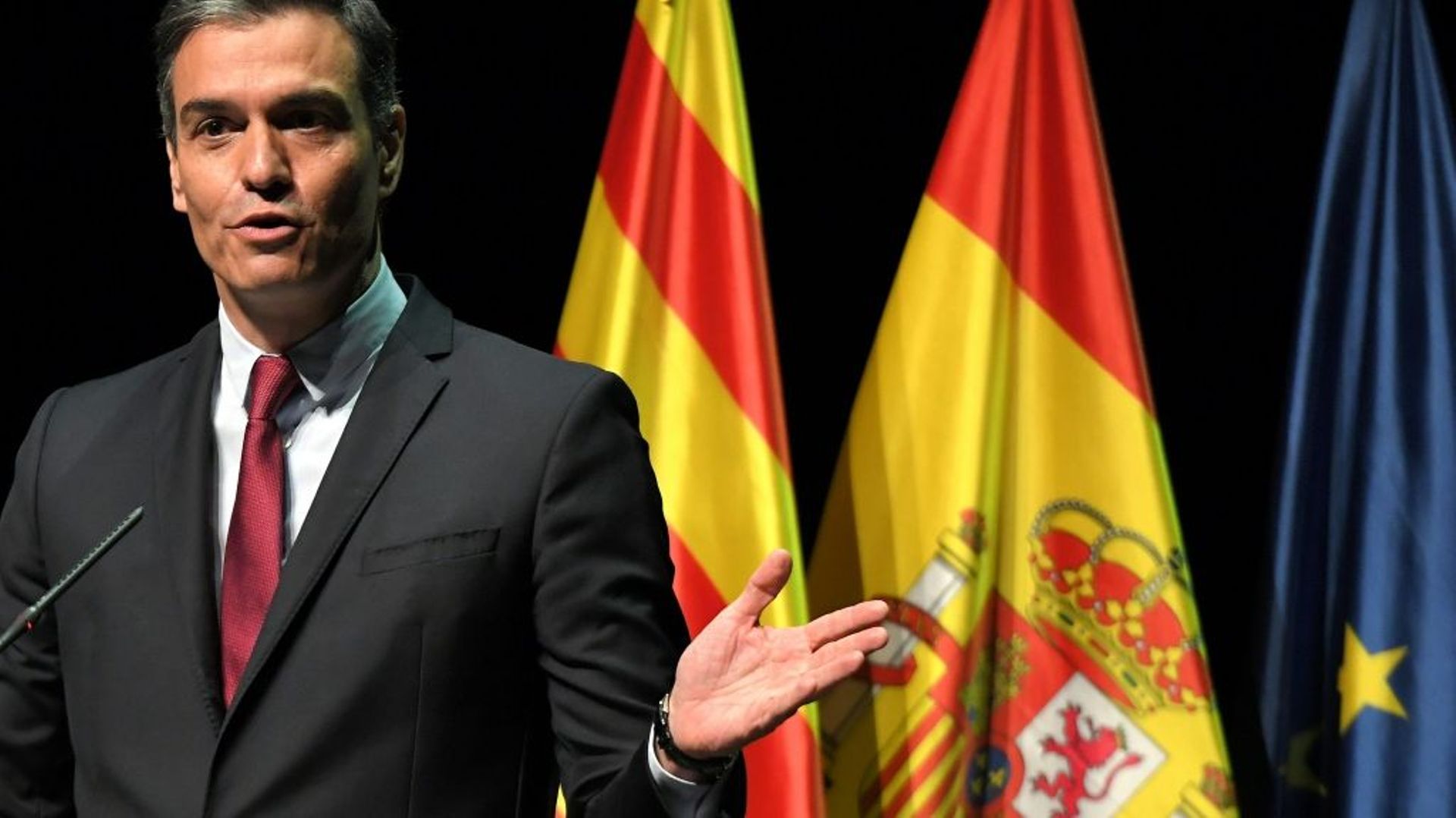 Le Premier ministre espagnol Pedro Sanchez au théâtre du Liceu de Barcelone, le 21 juin 2021