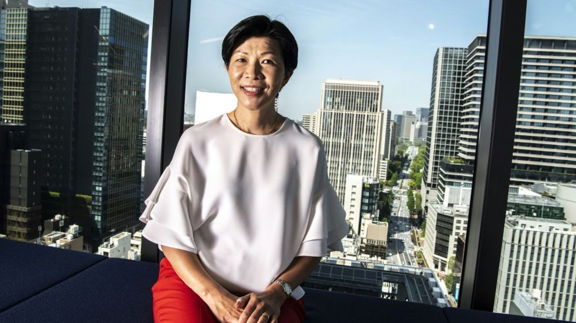 Kathy Matsui, pionnière des "womenomics" au Japon et codirigeante de MPower Partners, un fonds de capital-investissement aux critères ESG, le 25 avril 2022 à Tokyo