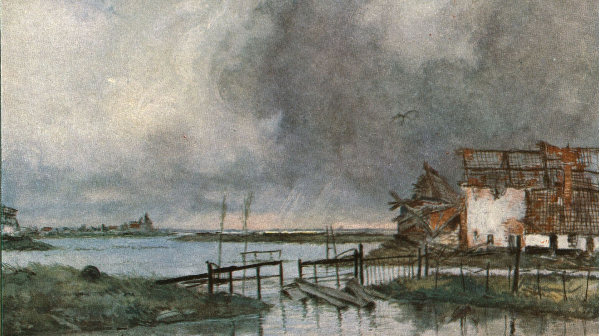 Inondations devant Saint-Georges, près de Nieuport (1916)