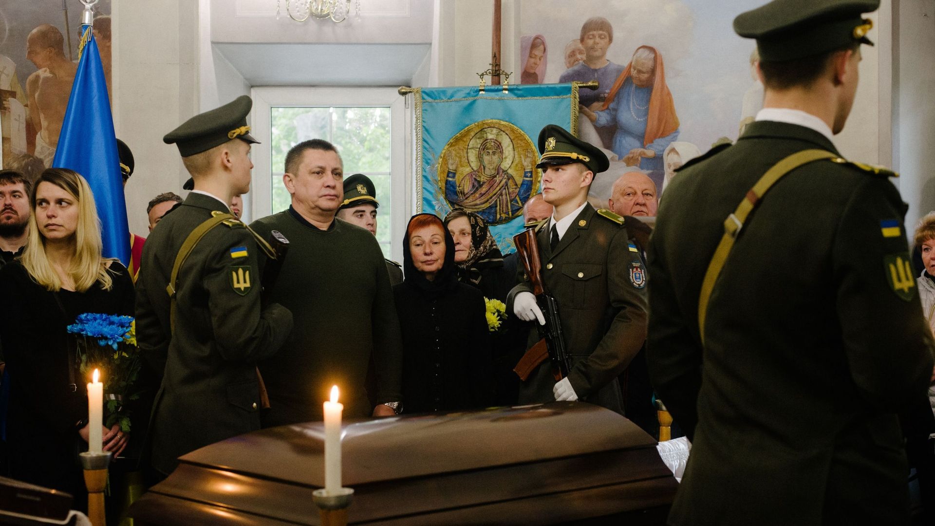 Cérémonie d'adieu à Denys Antipov, 18 mai 2022, Kyiv.