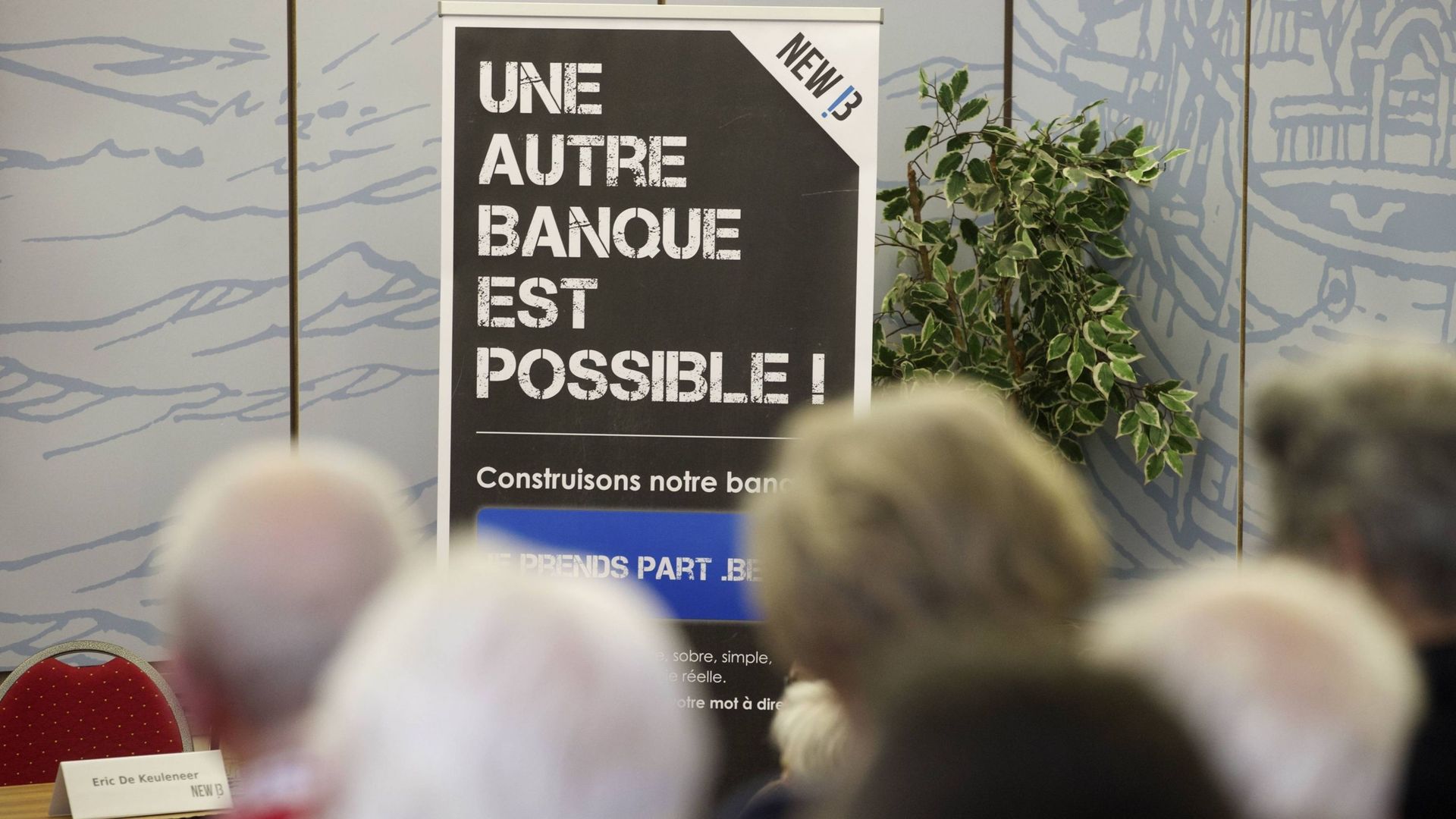 Photo d’illustration montrant le logo illustré lors du lancement de 'New B', une nouvelle banque coopérative, dimanche 24 mars 2013, à Bruxelles