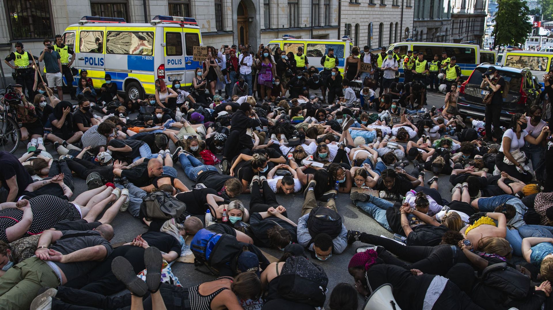 Protestations en Suède, à Stockholm, en juin 2020