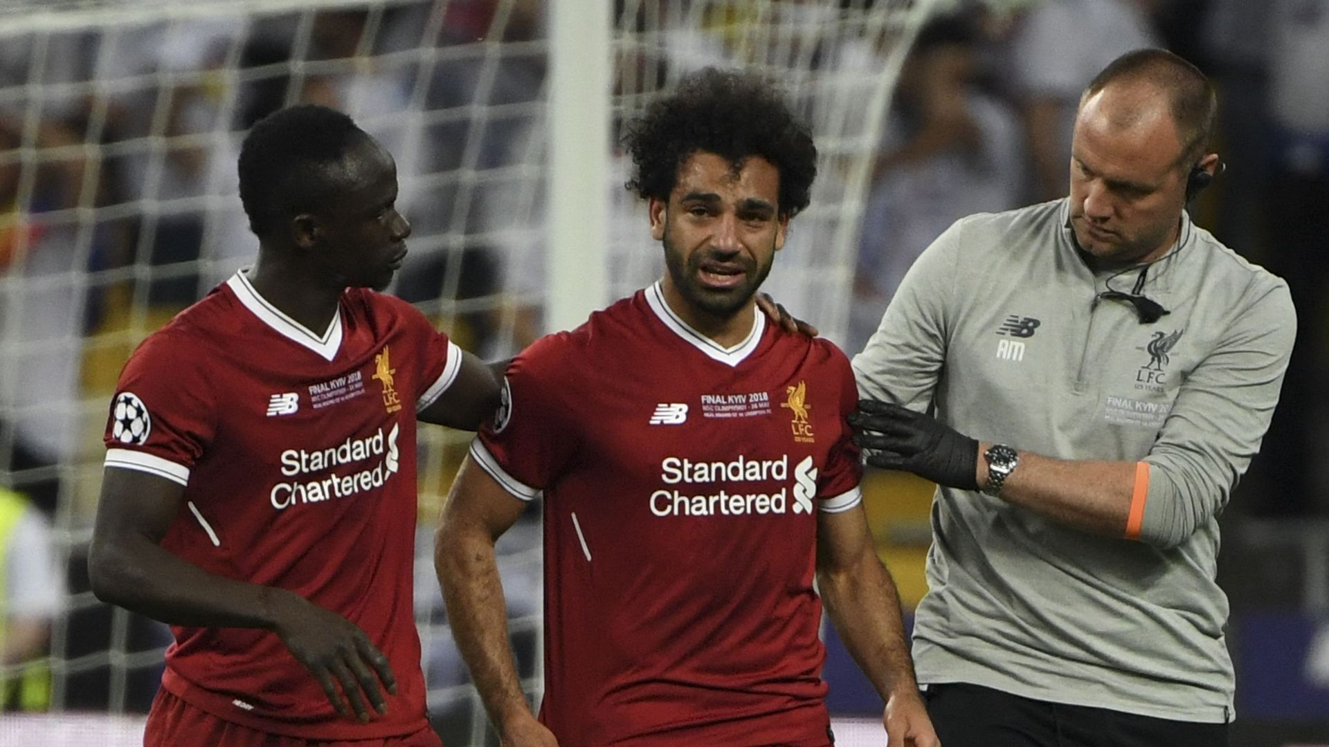 Mohamed Salah en larmes au moment de quitter la pelouse en 2018.