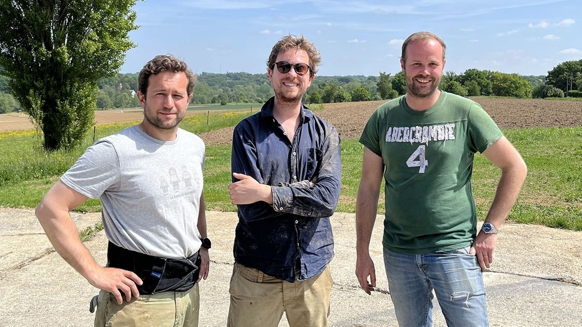Les trois entrepreneurs vignerons (de gauche à droite) : Gary Garnier-Guisgand, Olivier De Vuyst et Nicolas Wauters.