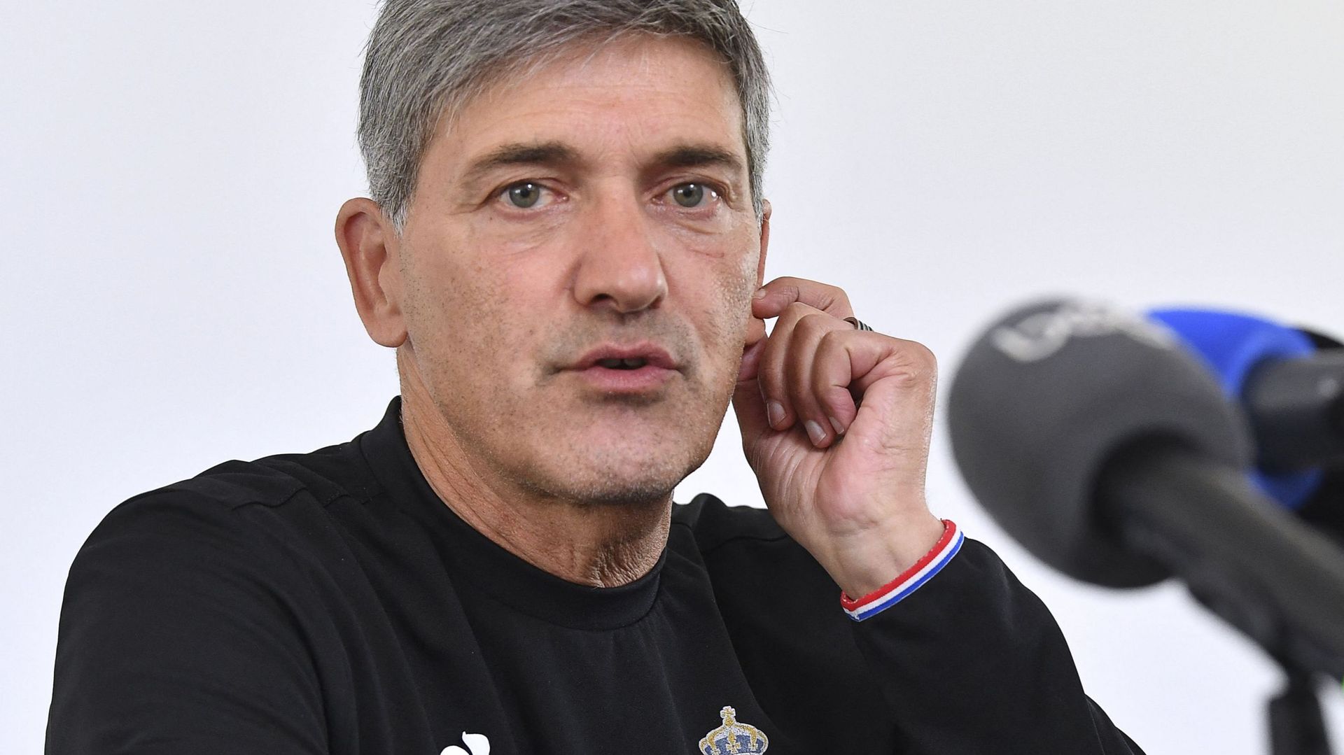 Felice Mazzu, entraîneur de l’Union, avant le match de la 3e journée des Playoffs contre le FC Bruges