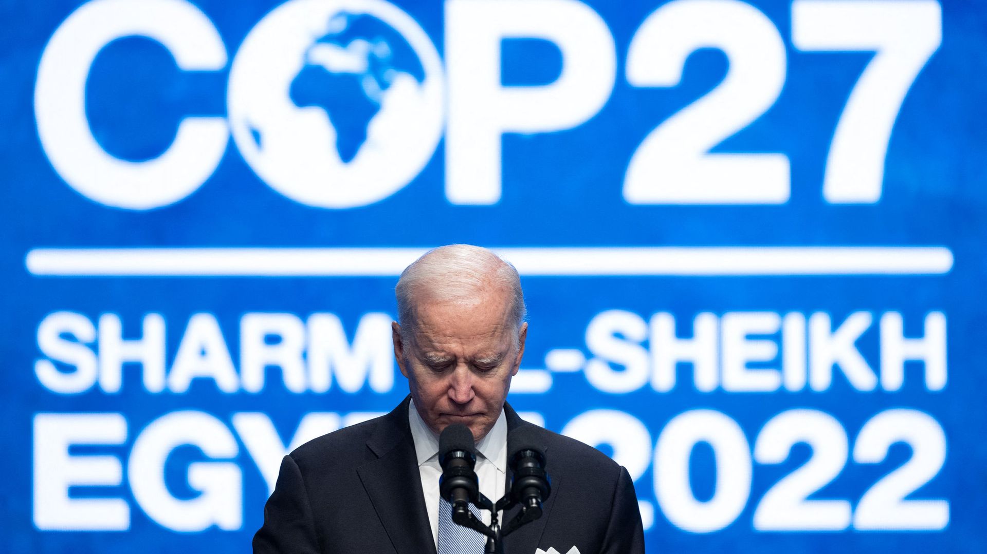 Joe Biden à la tribune de la COP27.