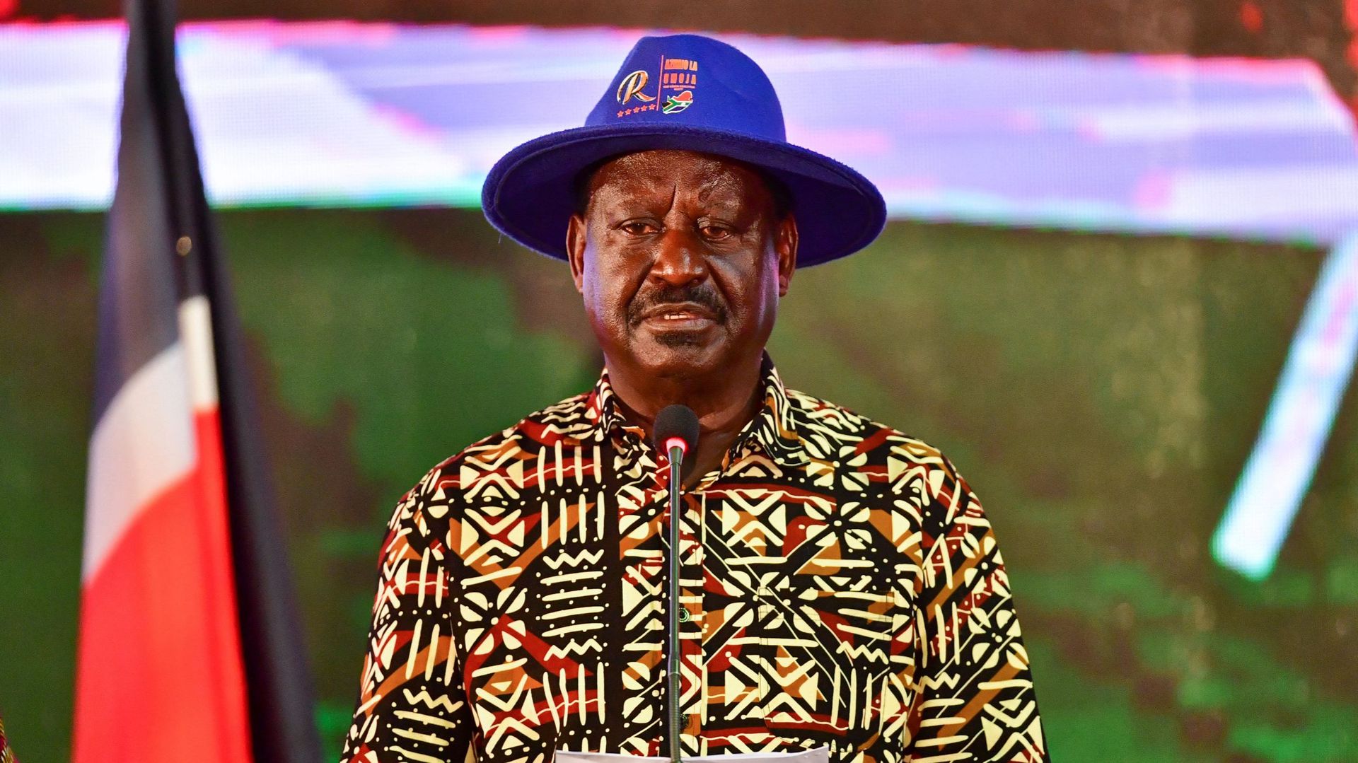 Raila Odinga, candidat présidentiel défait, s’exprime lors d’une conférence de presse au Kenyatta International Convention Centre (KICC) à Nairobi, le 16 août 2022.