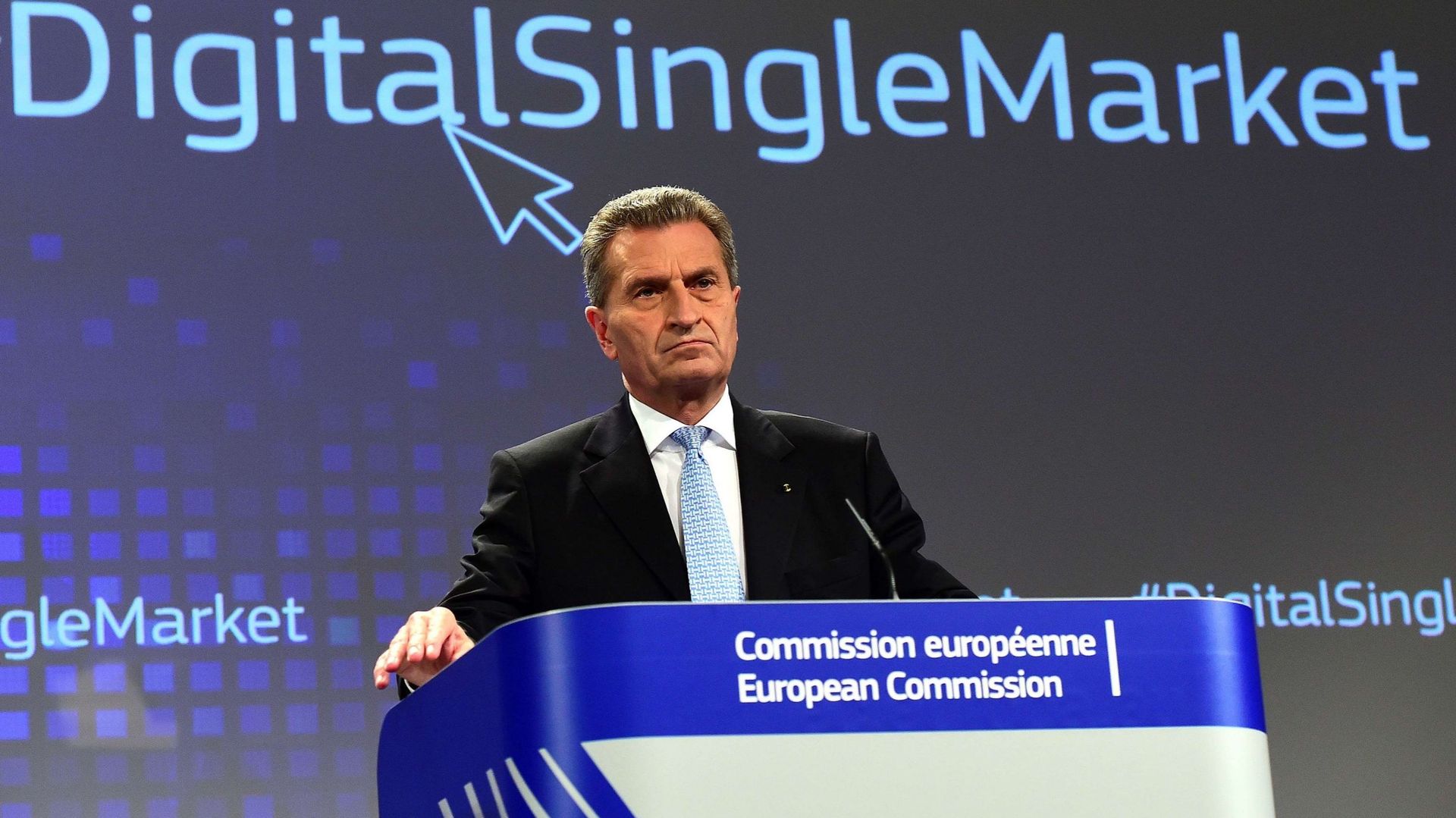 Günther Oettinger, commissaire européen à l'Économie et à la Société numériques