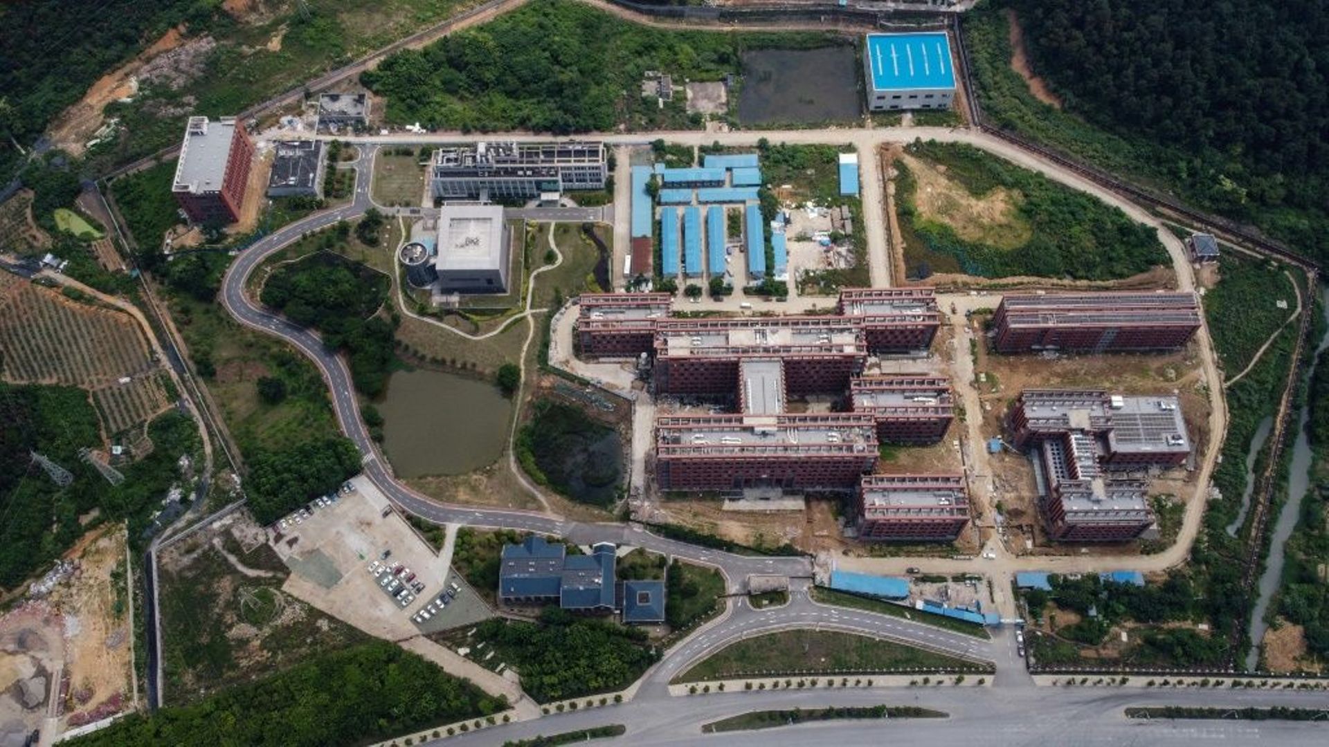 Vue aérienne du laboratoire P4 de l'Institut de virologie de Wuhan (Chine) en mai 2020