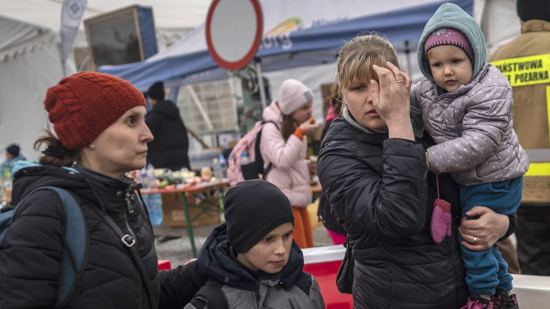 Des réfugiés ukrainiens en Pologne
