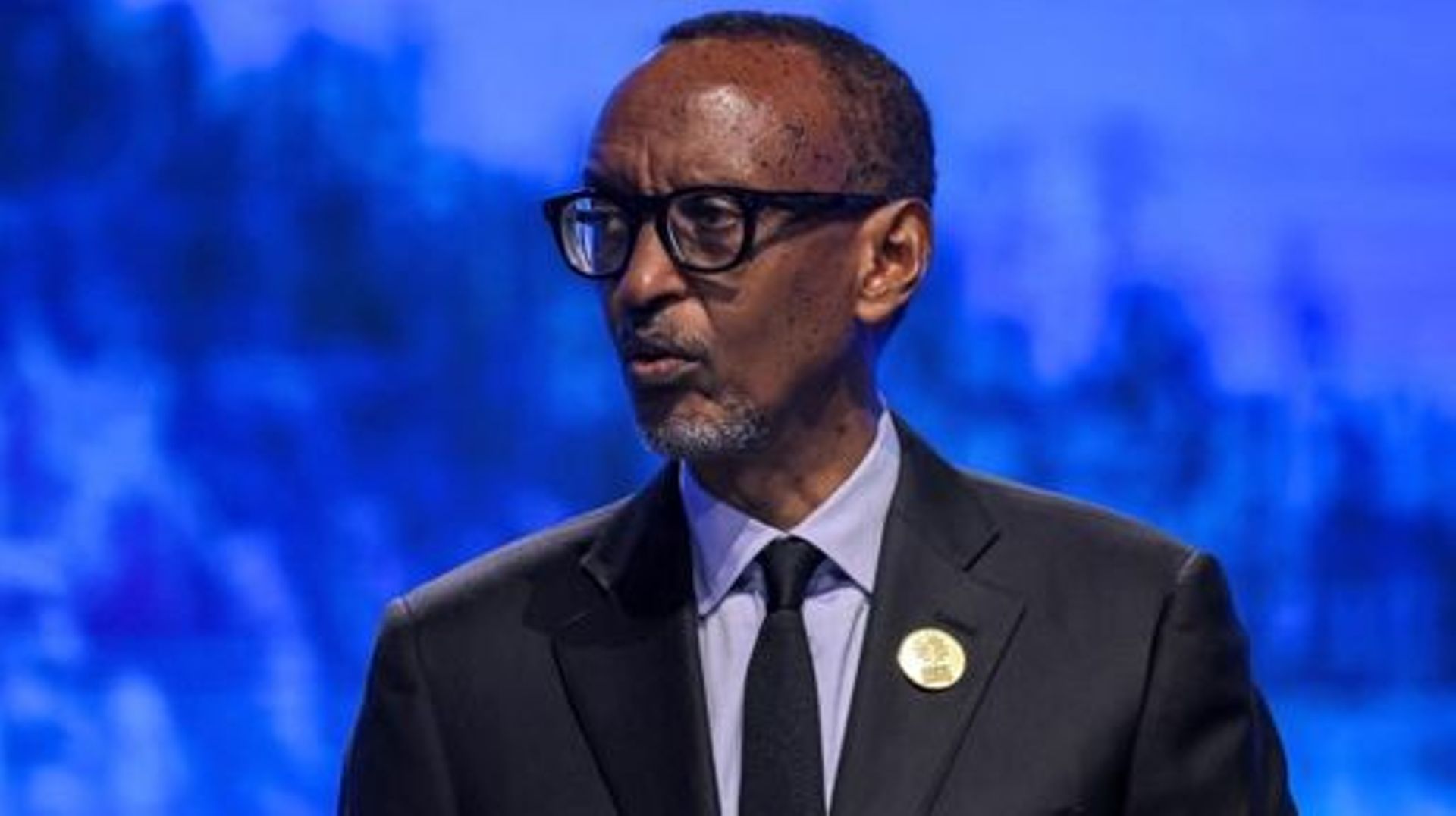 Rwanda’s President Paul Kagame delivers a speech at the leaders summit of the COP27 climate conference at the Sharm el-Sheikh International Convention Centre, in Egypt’s Red Sea resort city of the same name, on November 8, 2022. AHMAD GHARABLI / AFP