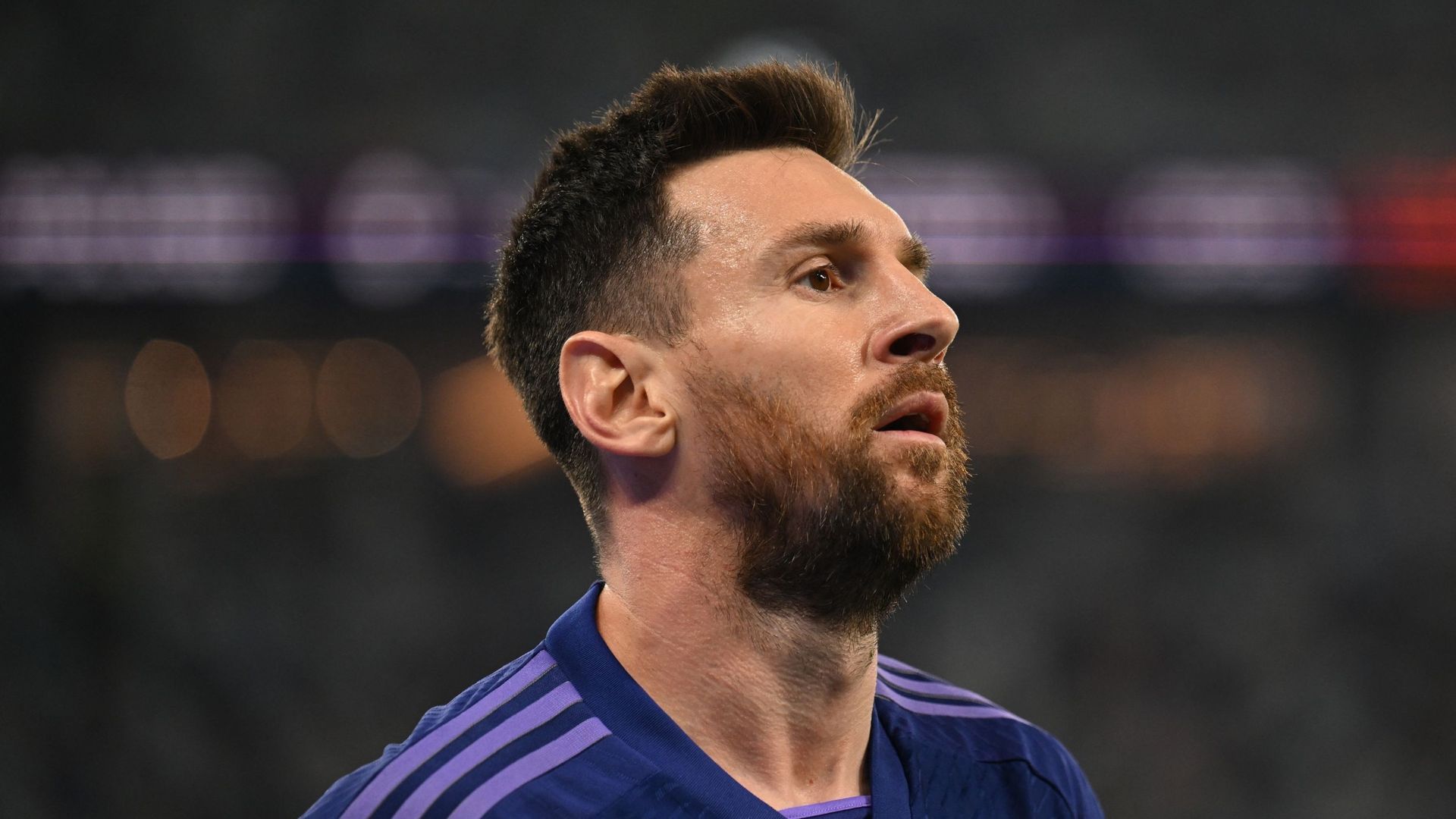 Lionel Messi avec l’Argentine face à la Pologne.