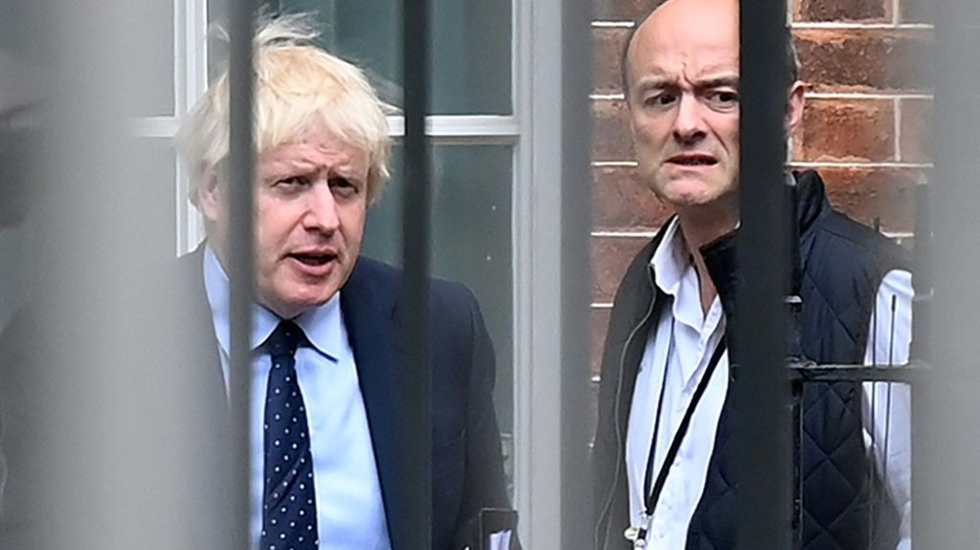 Le Premier ministre britannique Boris Johnson et son ancien conseiller Dominc Cummings le 3 septembre 2019 à Downing Street, le siège du gouvernement