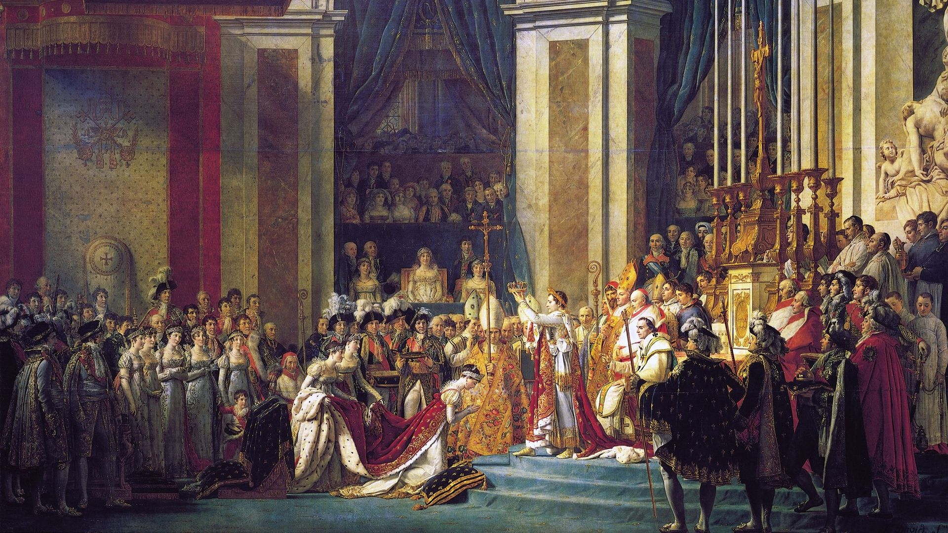 Le Sacre de Napoléon par Jacques-Louis David (1808 musée du Louvre)