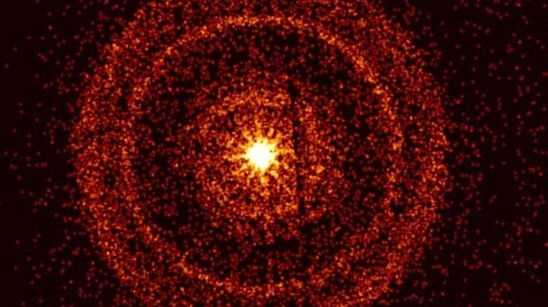 Image fournie par la Nasa le 14 octobre 2022 montrant la lumière résiduelle de l’éruption de rayons gamma GBR221009A, une heure après sa détection