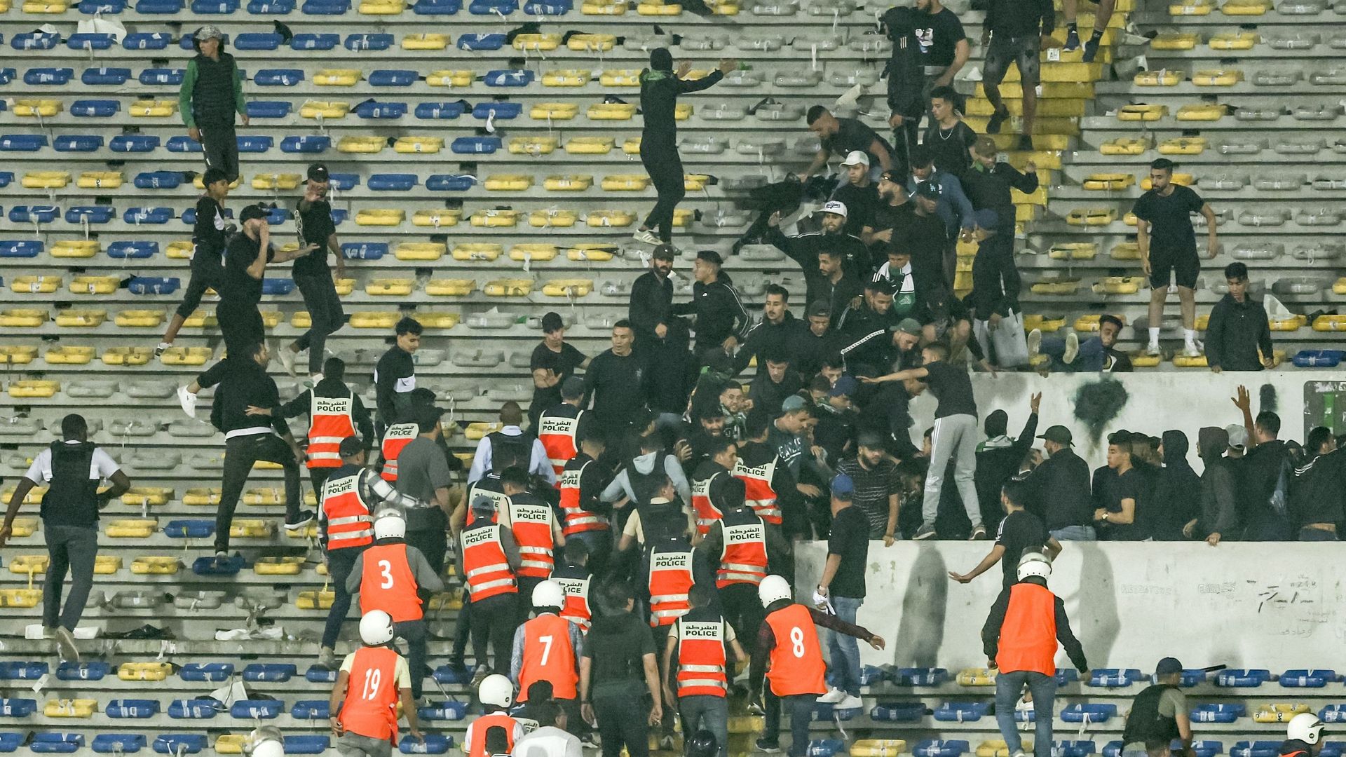 Incidents au stade Mohammed V à Casablanca.