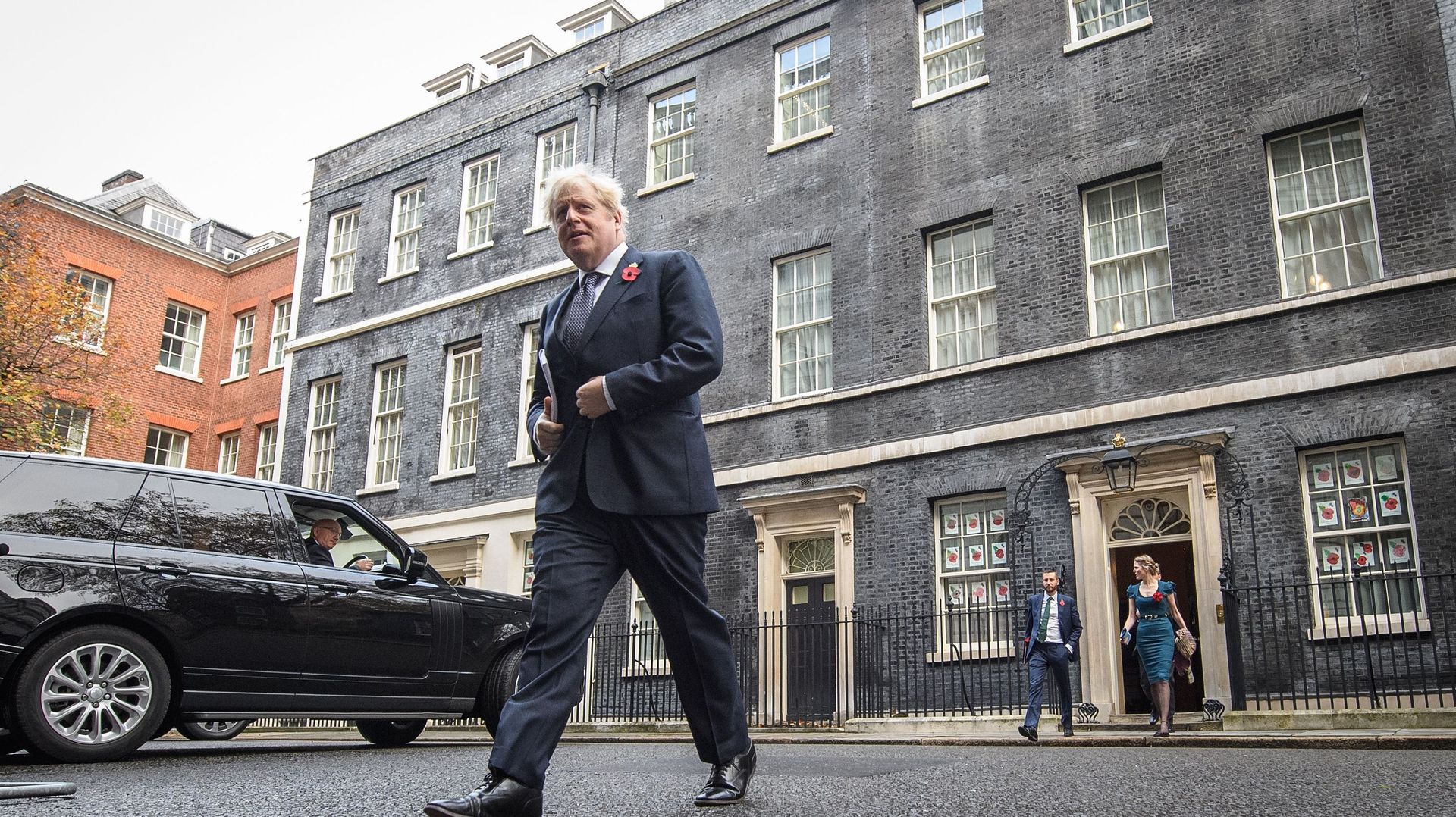 Boris Johnson devant se résidence, 10, Downing Street