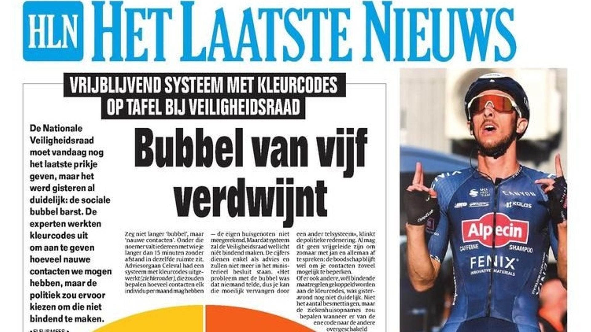 Une du quotidien flamand Het Laatste Nieuws.