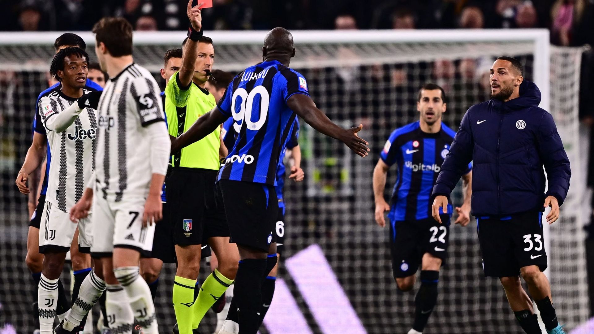 Lukaku lors de son exclusion face à la Juventus.