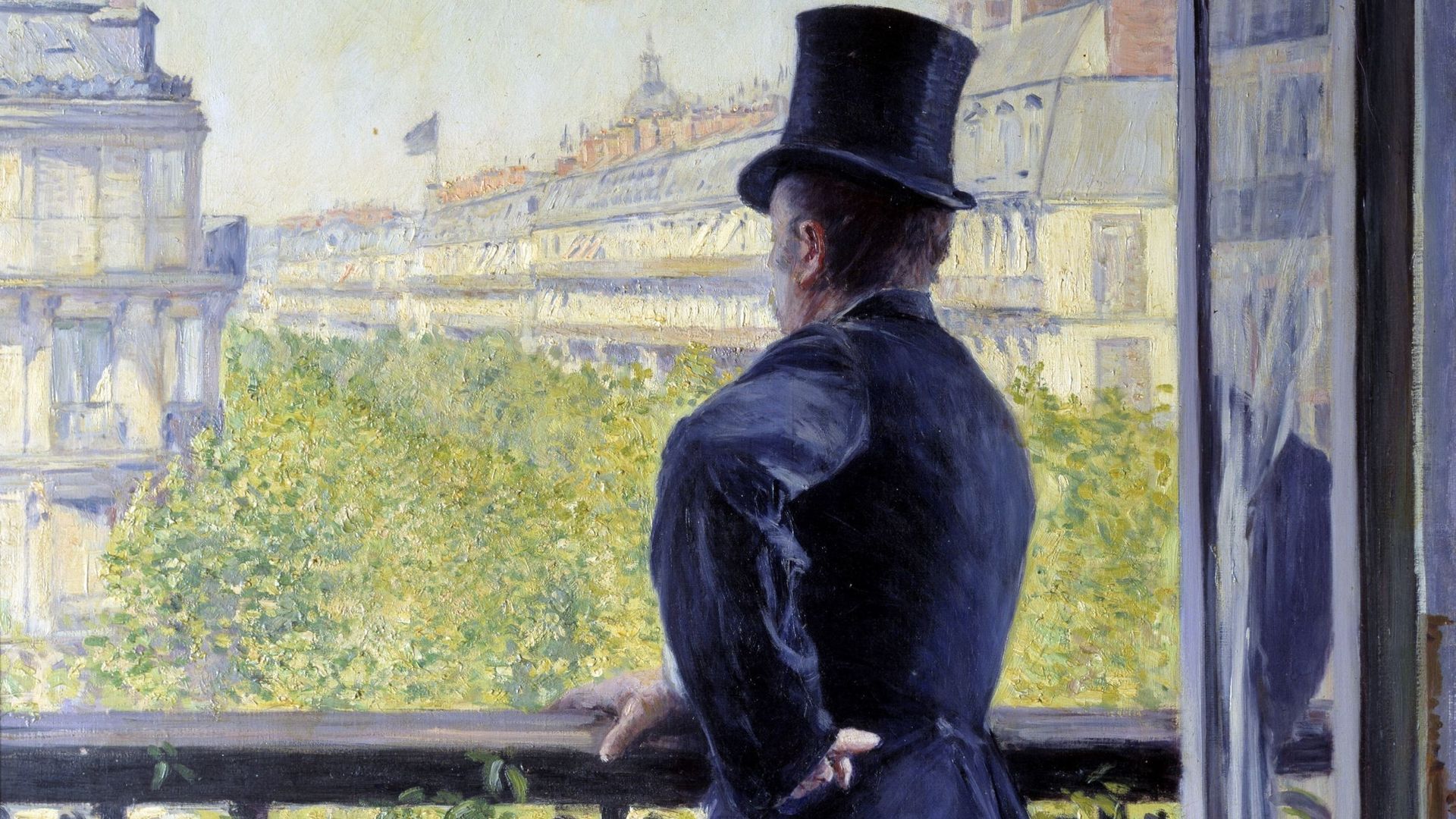 The man on the balcony by Gustave Caillebotte