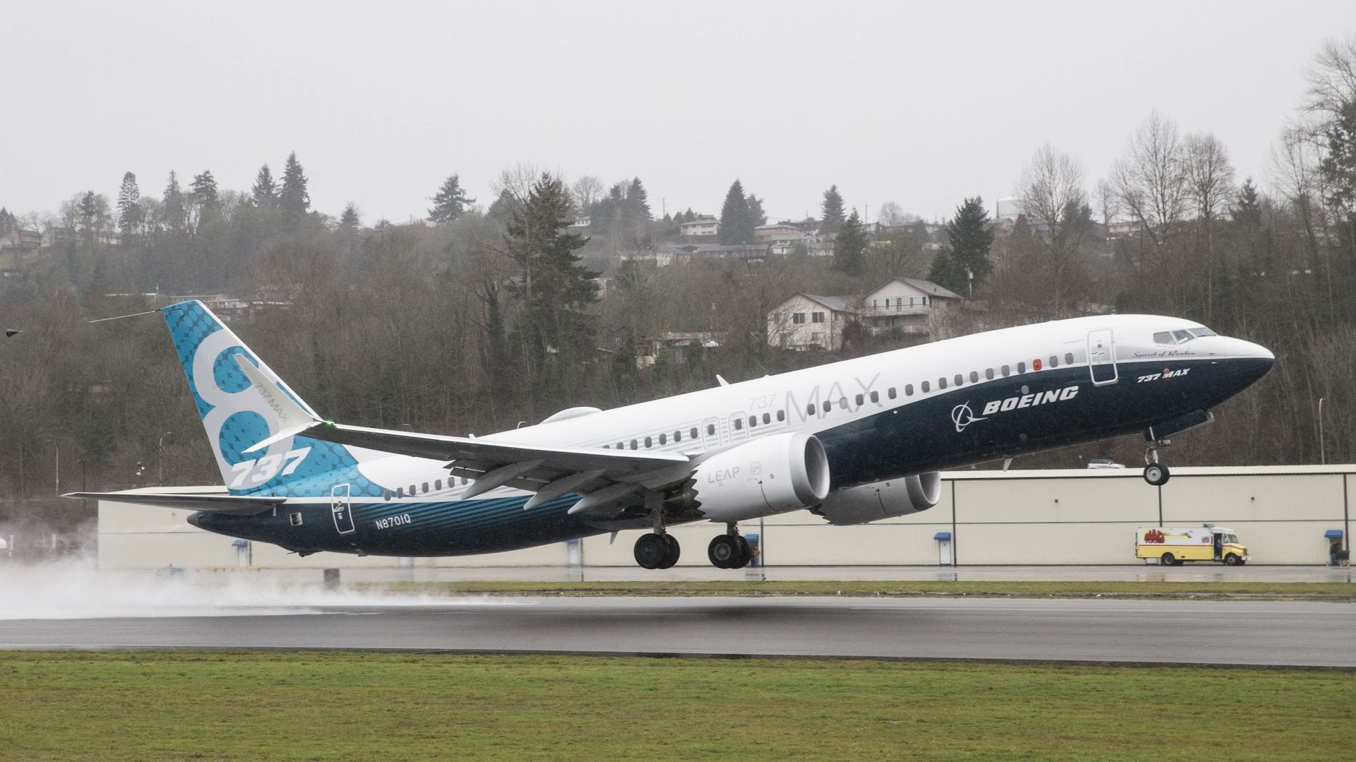 Vol du Boeing 737 Max, le 29 janvier 2016, à Renton (Washington).
