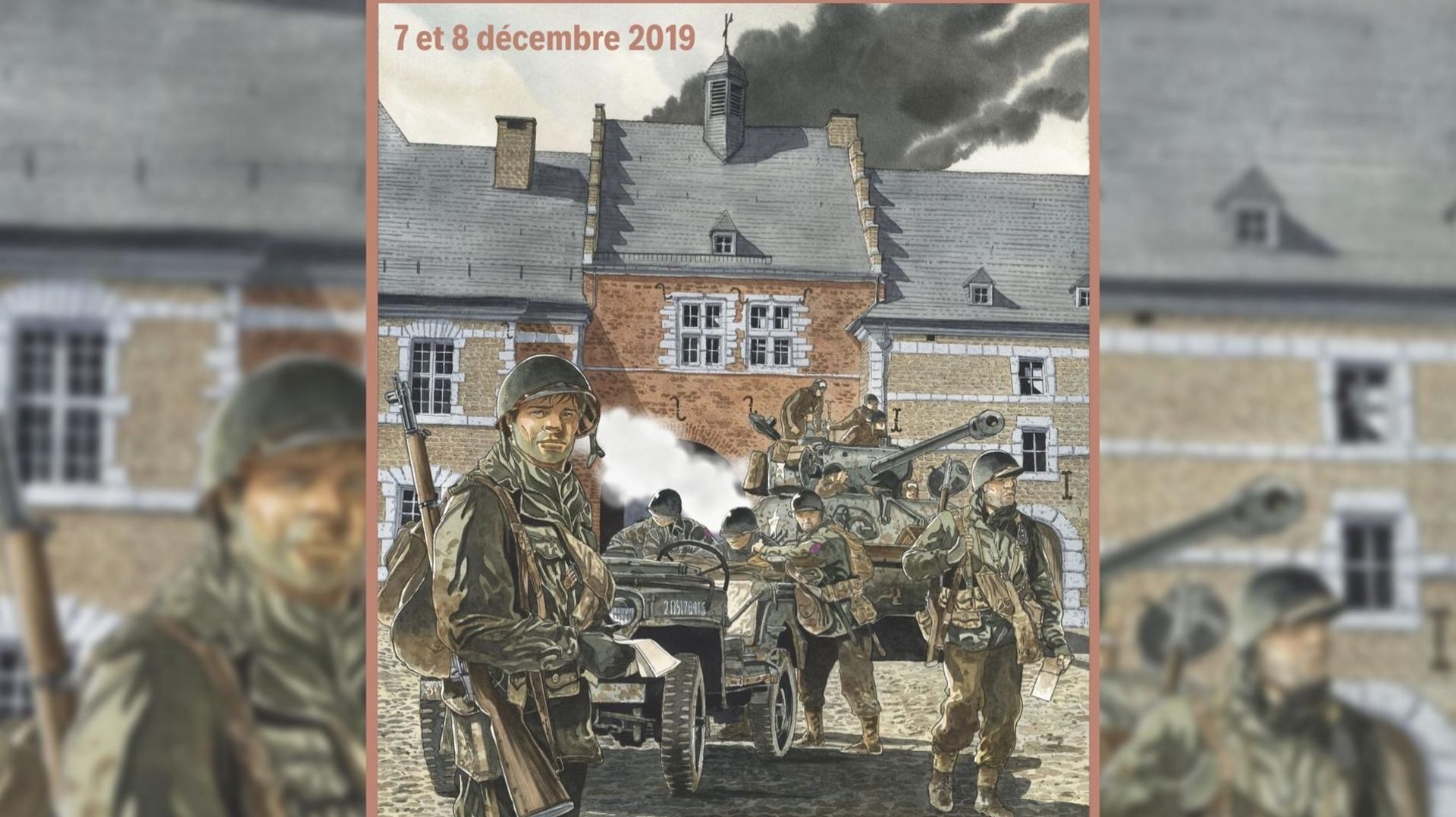 Reconstitution historique de la bataille des Ardennes (1944) à l'abbaye