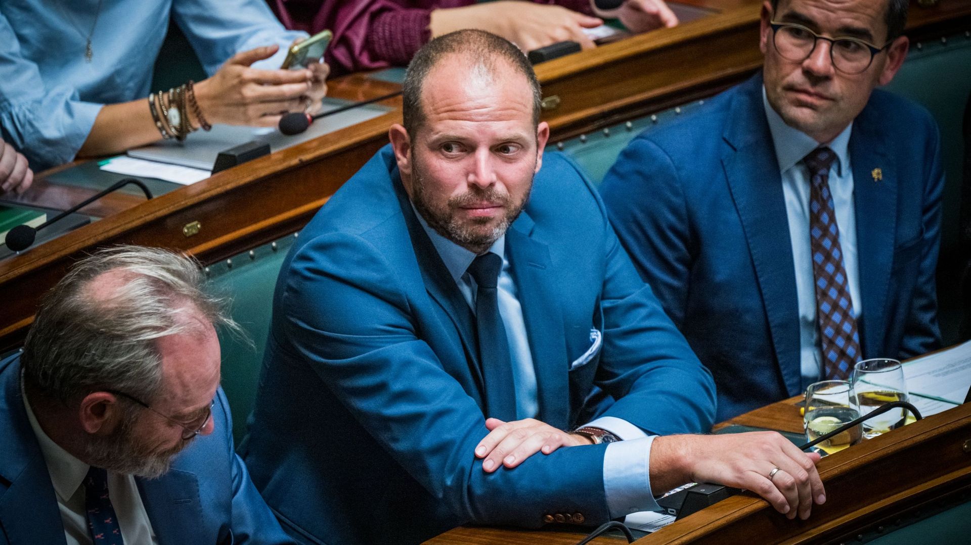 Theo Francken, membre de la N-VA, lors d'une session plénière de la Chambre au Parlement fédéral à Bruxelles, jeudi 22 septembre 2022.