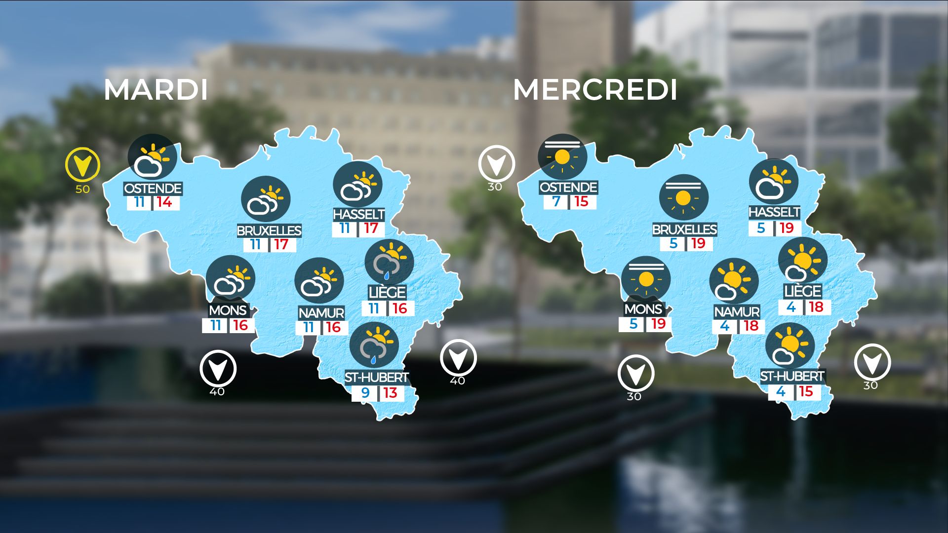 Carte du ciel de mardi et mercredi.