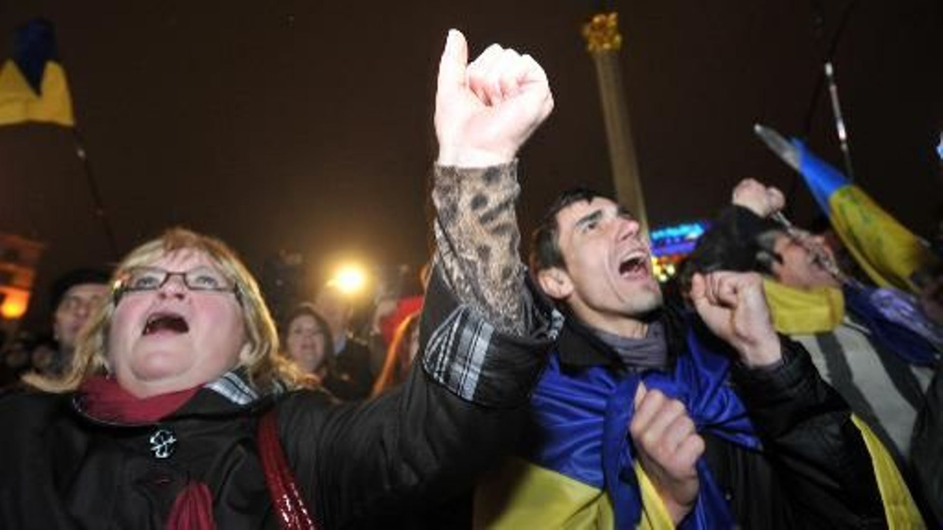 Des militants pro-UE manifestent place de l'Indépendance, le 22 novembre 2013 à Kiev