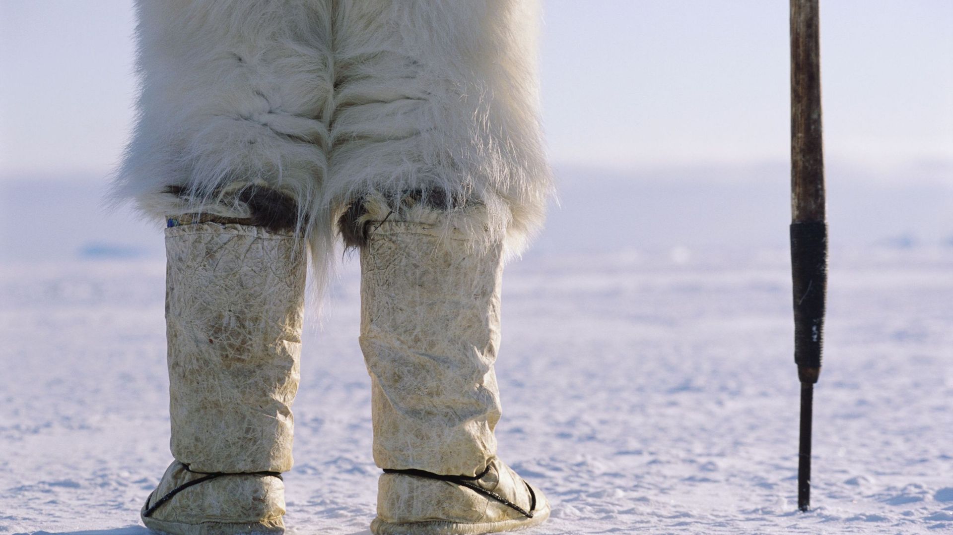 Inuit Hunter Wearing Seal Skin Boots