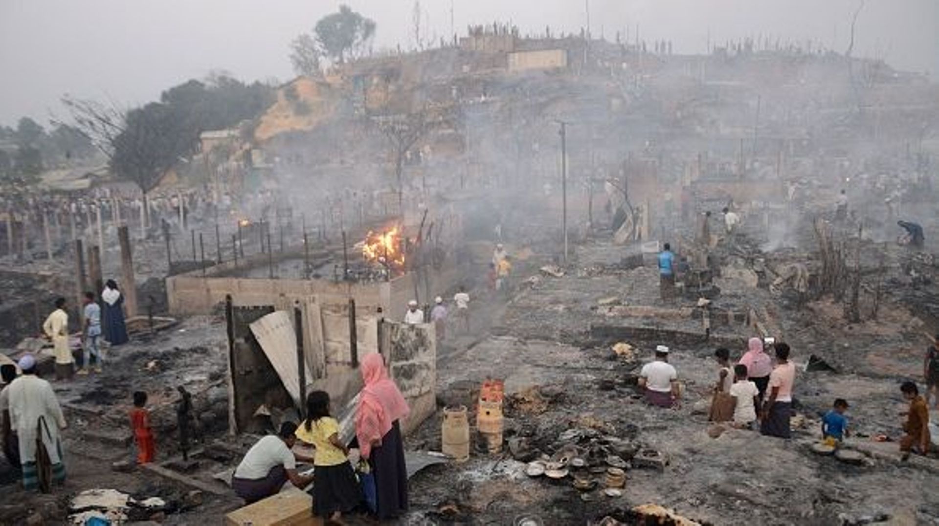 Un incendie s’est déclaré dans un camp de réfugiés rohingya au Bangladesh.