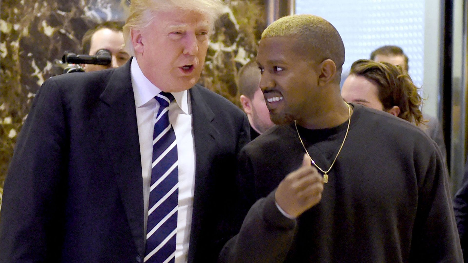 Donald Trump et le rappeur Kanye West en 2016.