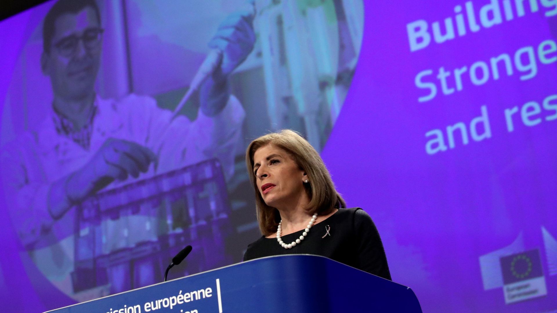 La commissaire européenne Stella Kyriakides, en charge de la santé.