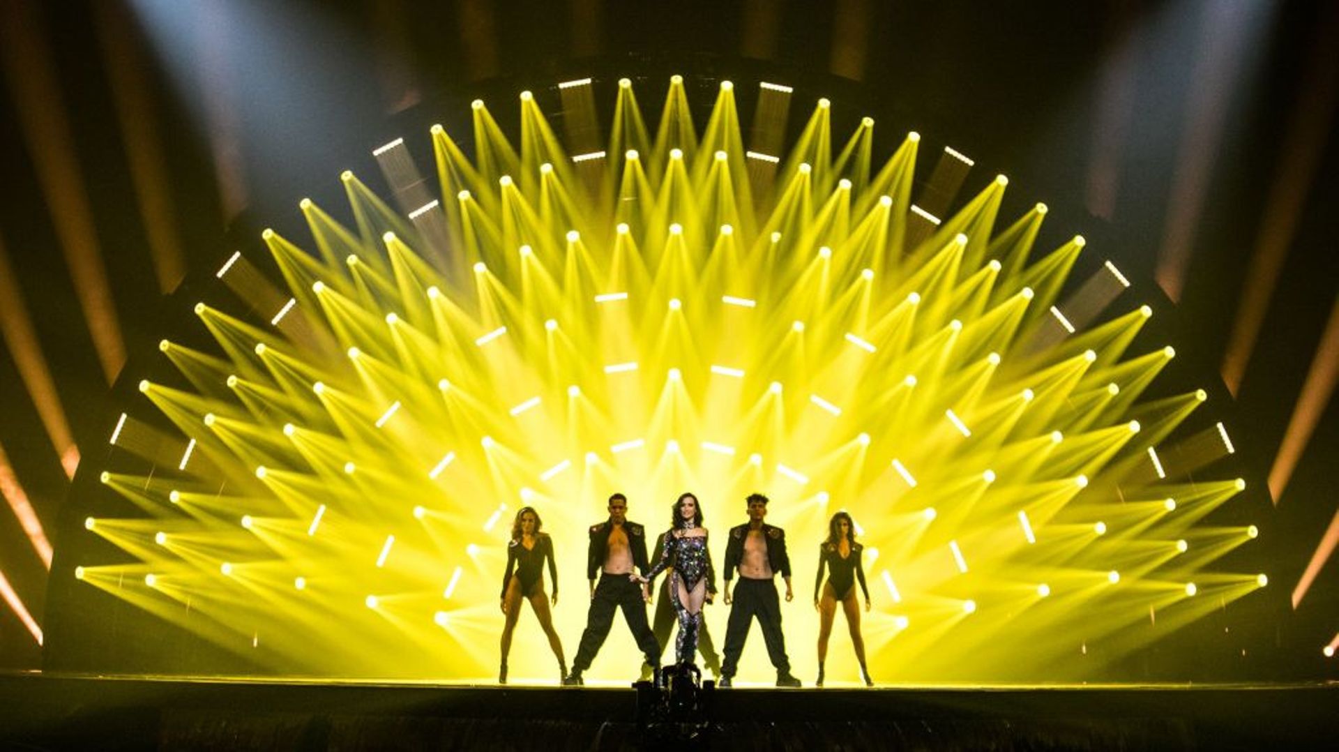 Chanel performed SloMo, representing Spain in first rehearsal