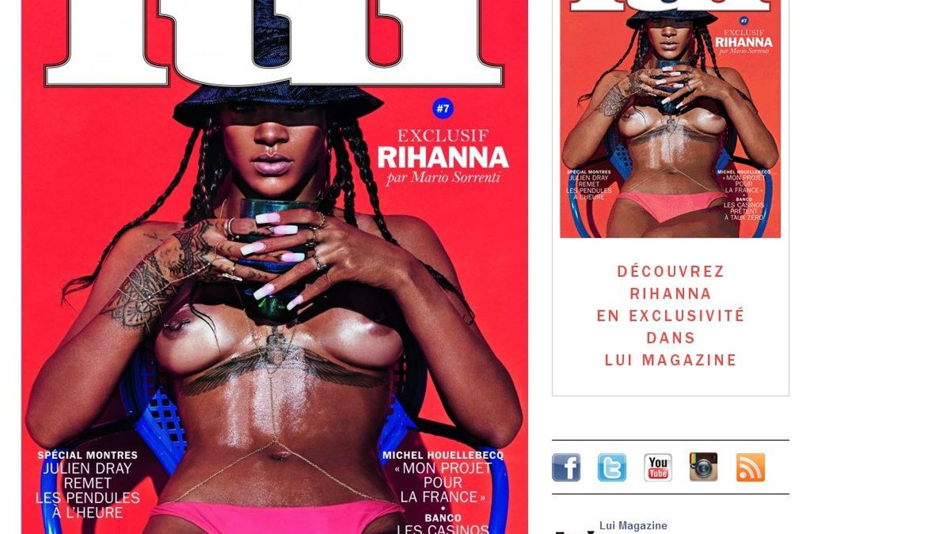 Rihanna nue dans Lui, le coup incroyable du magazine français - RTBF Actus