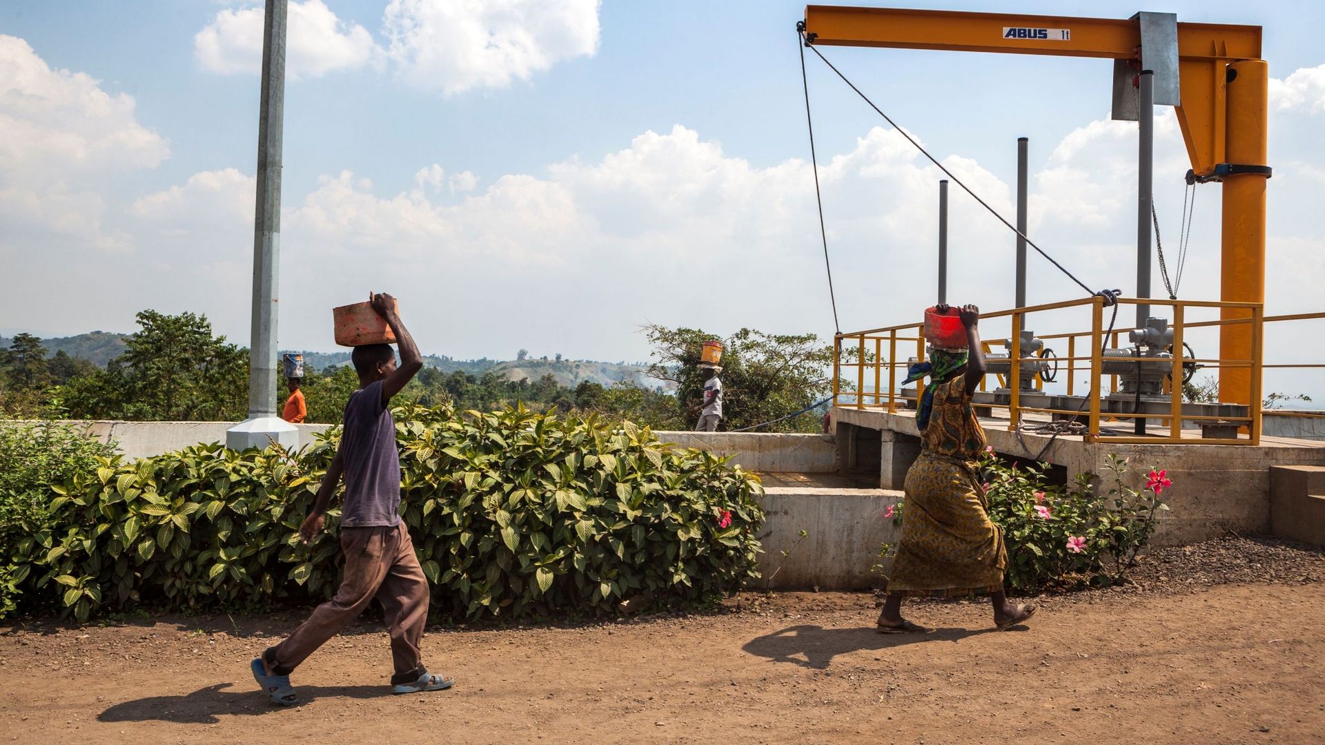 Le site de la centrale hydroélectrique de Matebe en construction, le 18 juillet 2016. Un projet de l'Alliance Virunga